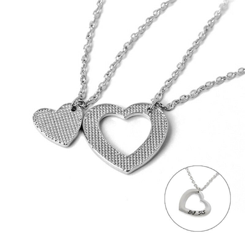 2Pcs Sister Necklace Matching "Little Sister Big Sister" Pendant NecklMUSGM TH