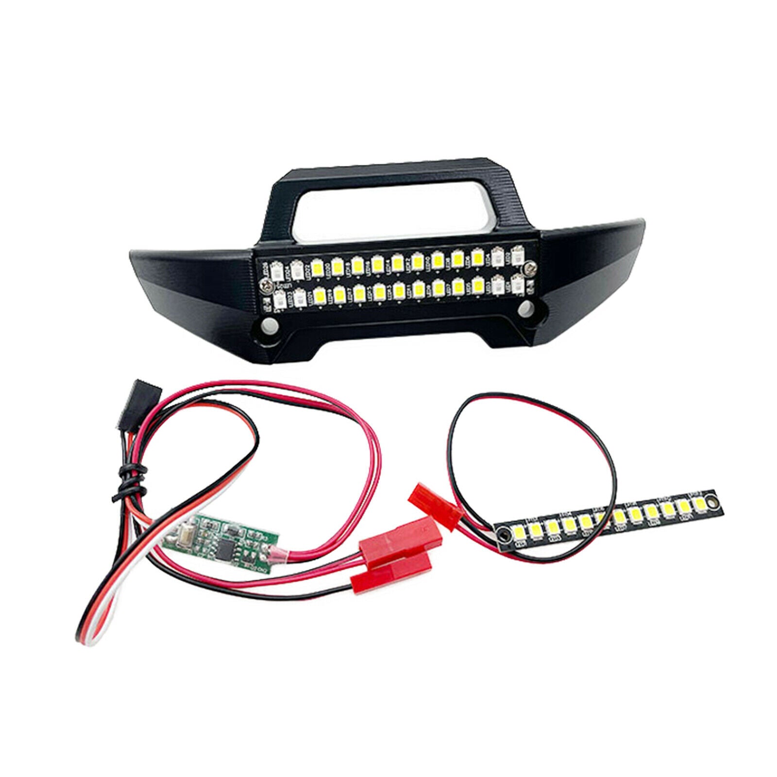 Plastic Rear Bumper w/ Light & Front Light Bar Lamp Set for MAXX 1/10 RC Car