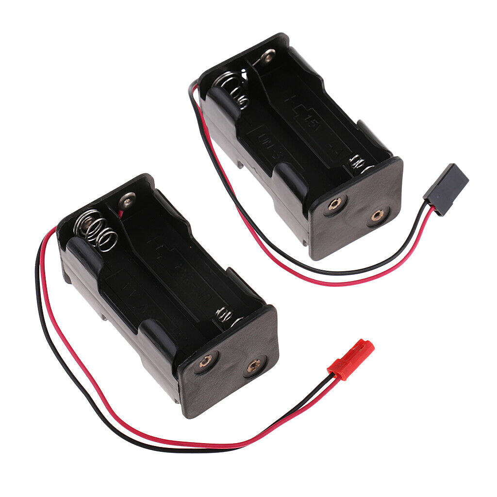 2 Pieces AA Battery Holder Case Slot Holder Plastic