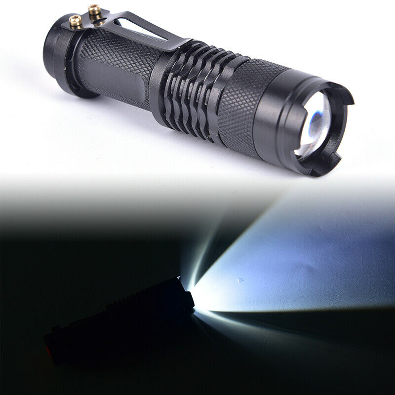 Telescopic Focus Flashlight 200 Lumens Q5 LED Torch 3 Mode Alloy Flashlig.l8