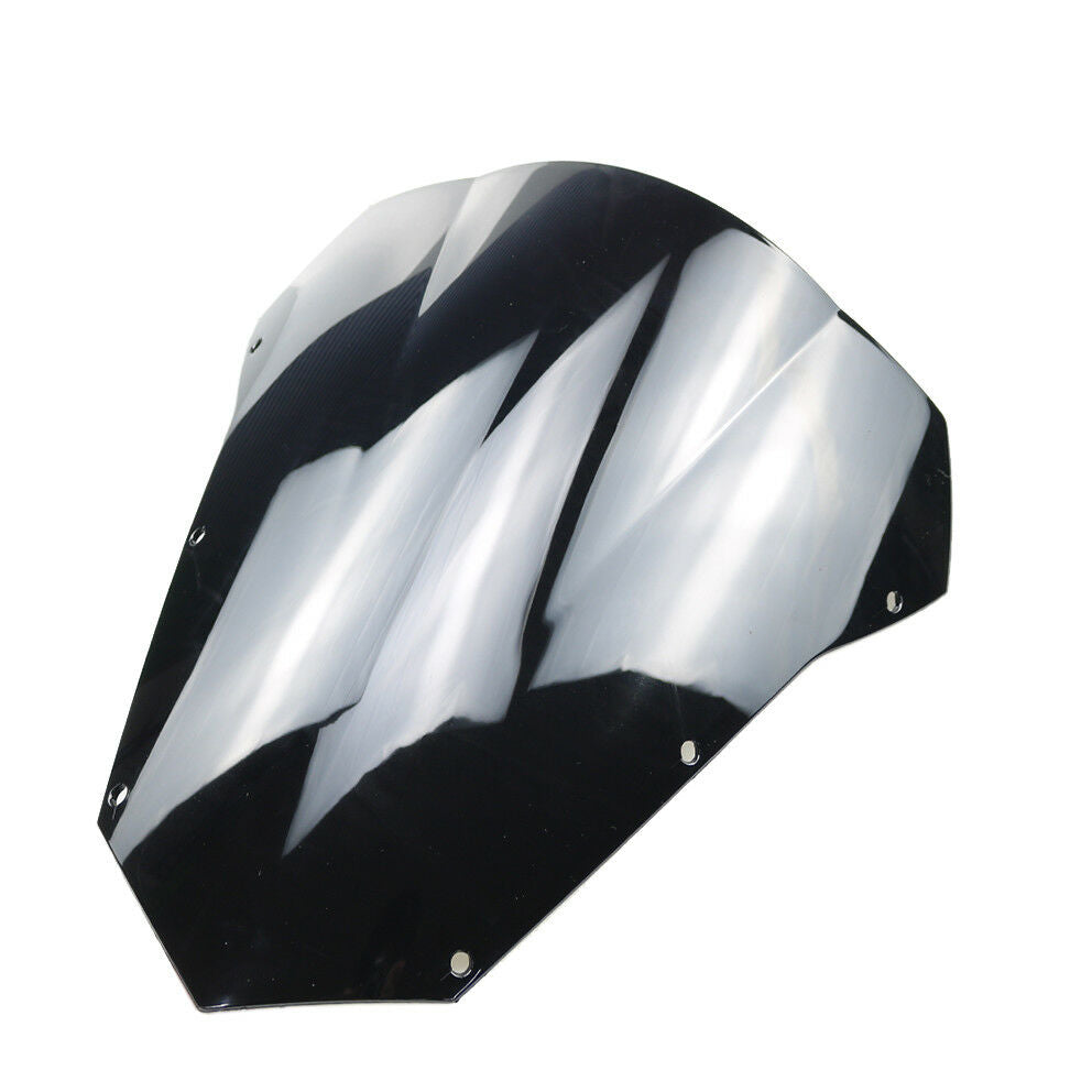 Double Bubble Motorcycle Black Windscreen Windshield for Yamaha FZ6 2004 2005-09