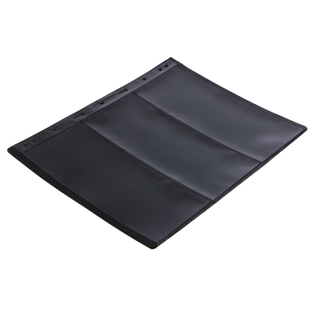 Black PVC Page of Paper Money Coin Album Loose-leaf Inners Coin Holder 3line