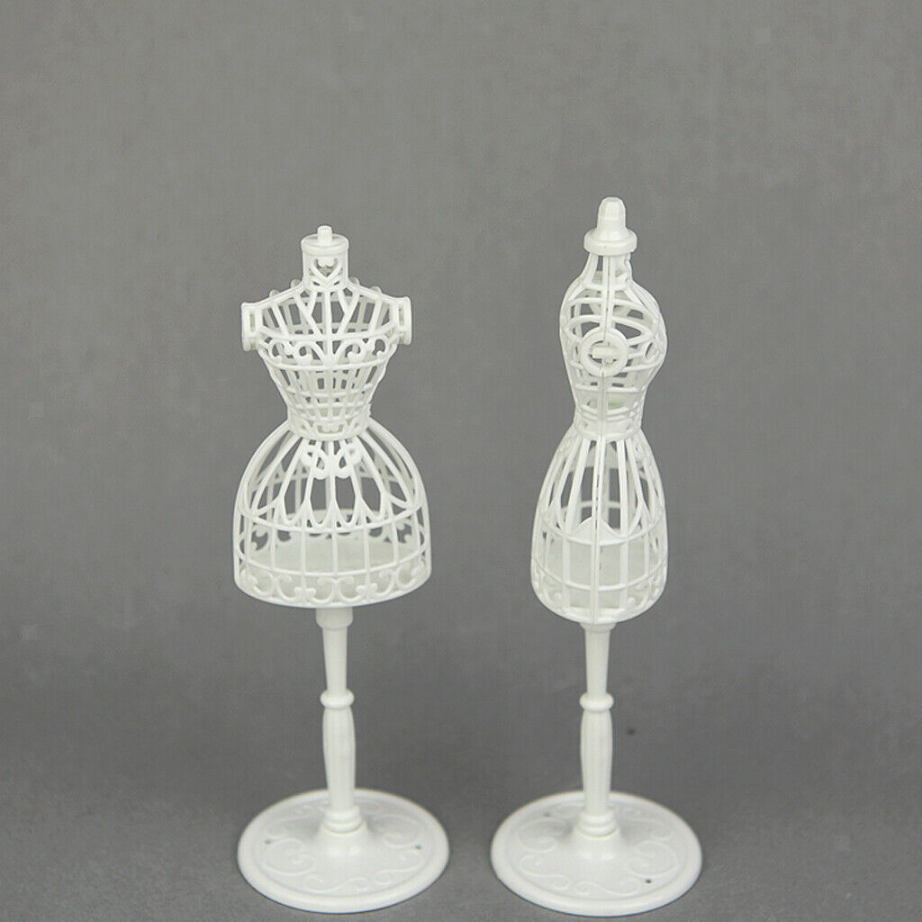 2x 1/6 BJD Mini Clothes Dress Skirt Stand with Base for Blythe Accessory