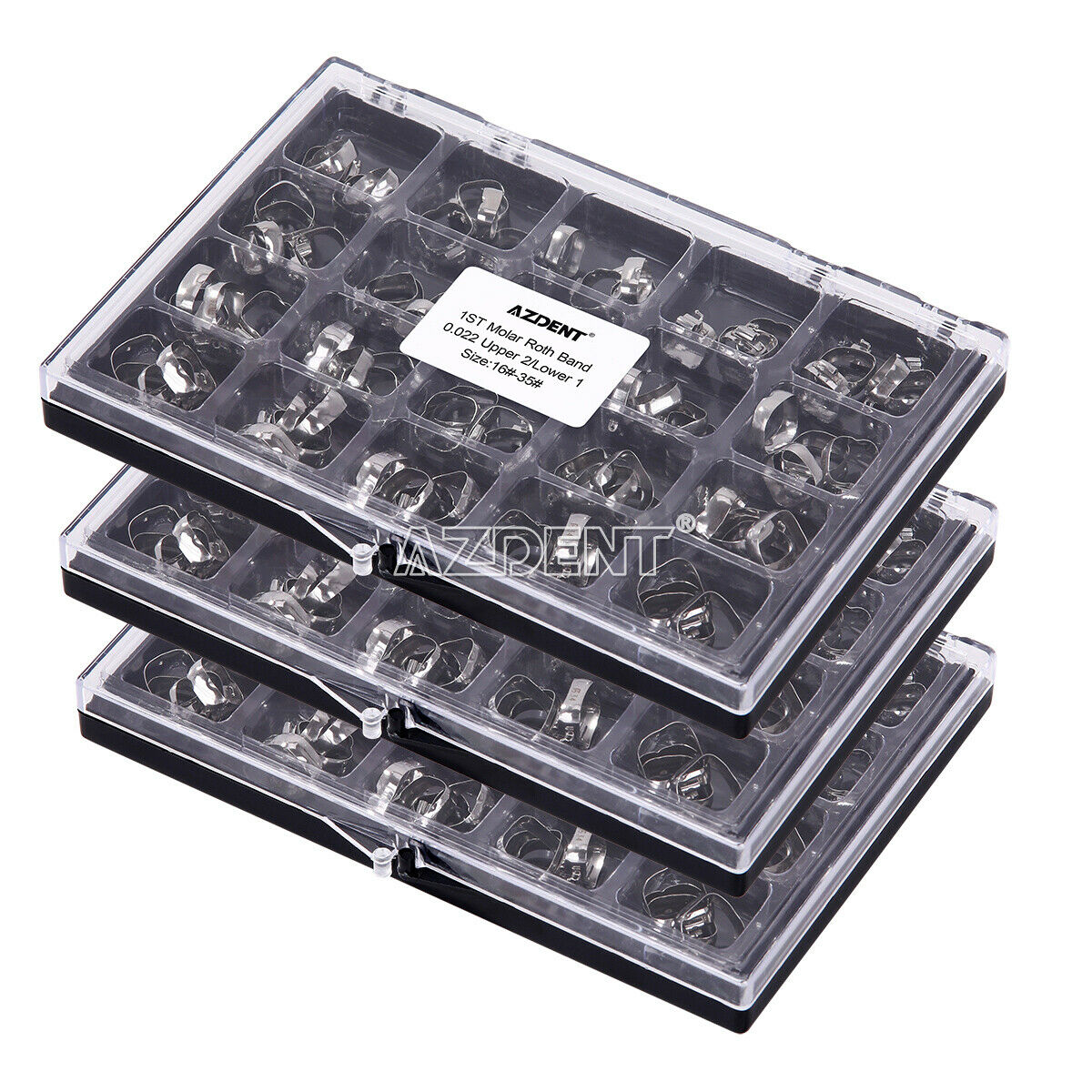 5X AZDENT Dental Ortho 1st Molar Bands Buccal Tube Roth 022" 16#-35# 80pc/pack