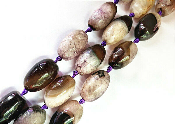 1 Strand 25x19mm Purple&Black Druzy Geode Agate Oval Spacer Beads 15.5" HH8522
