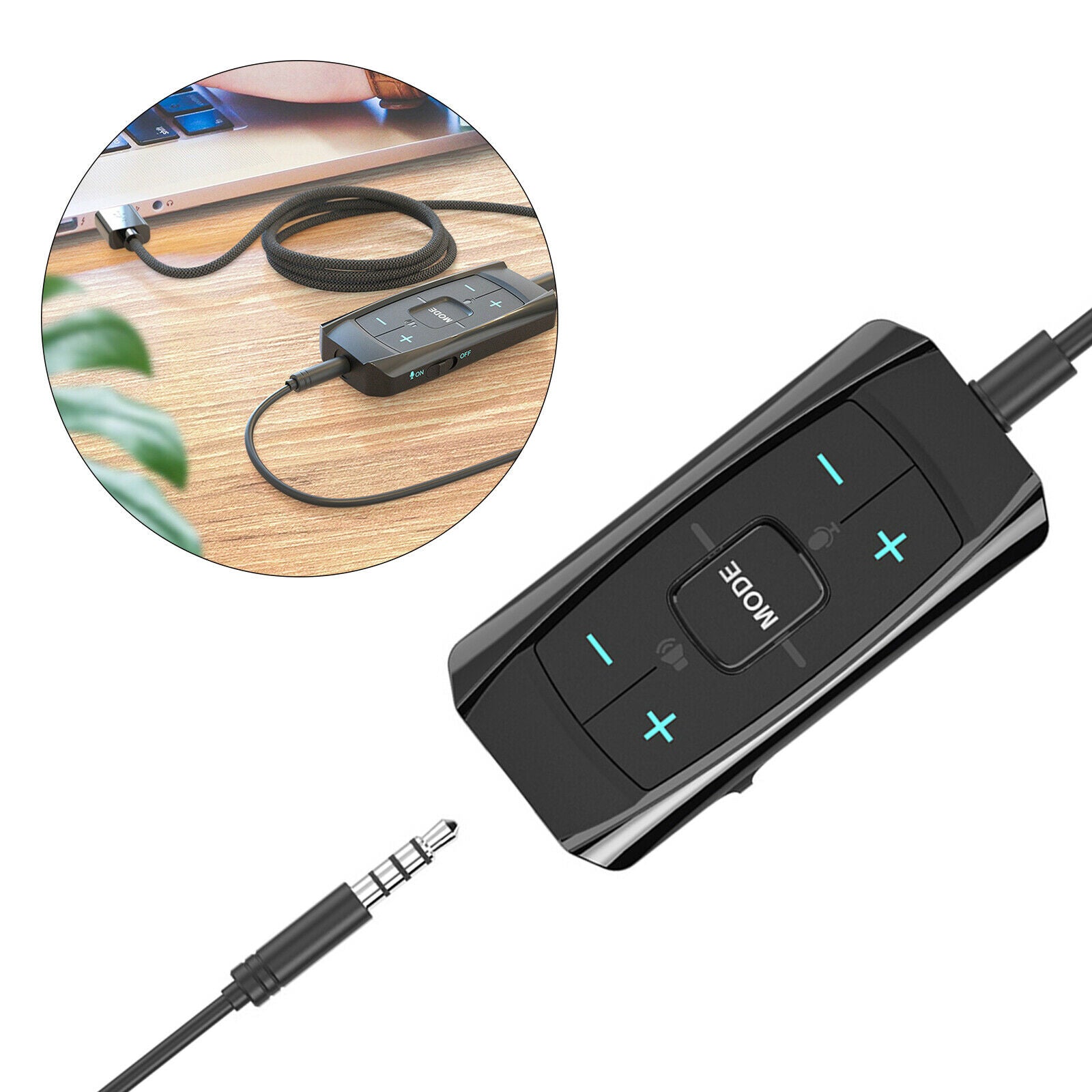 External USB Audio Adapter Stereo Headsets 7.1 Upgrade Soundcard for PS4