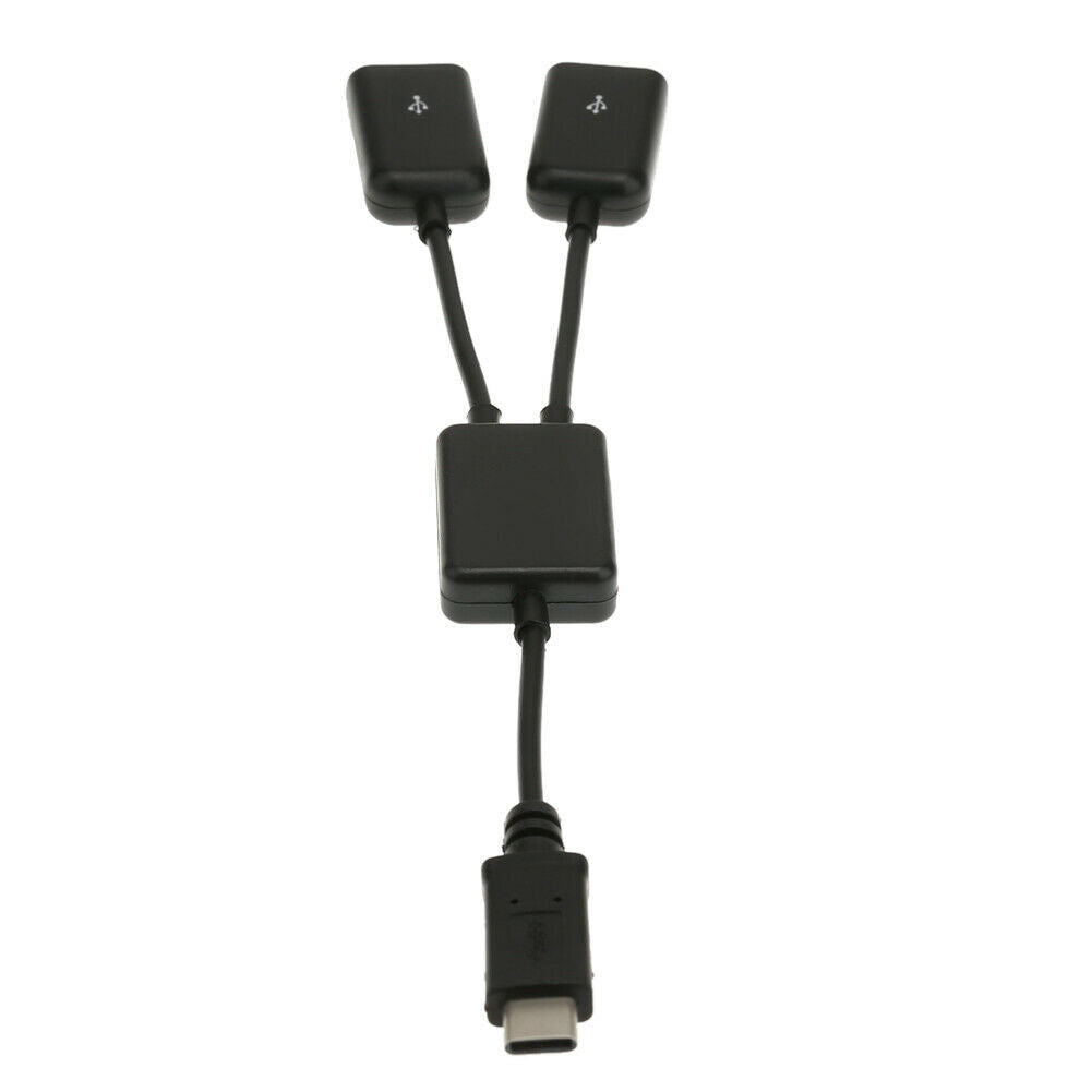 USB 3.1 Type-C OTG HUB Cable 2 in 1 USB C 3.1 Male to Female Plug Cable Hub @