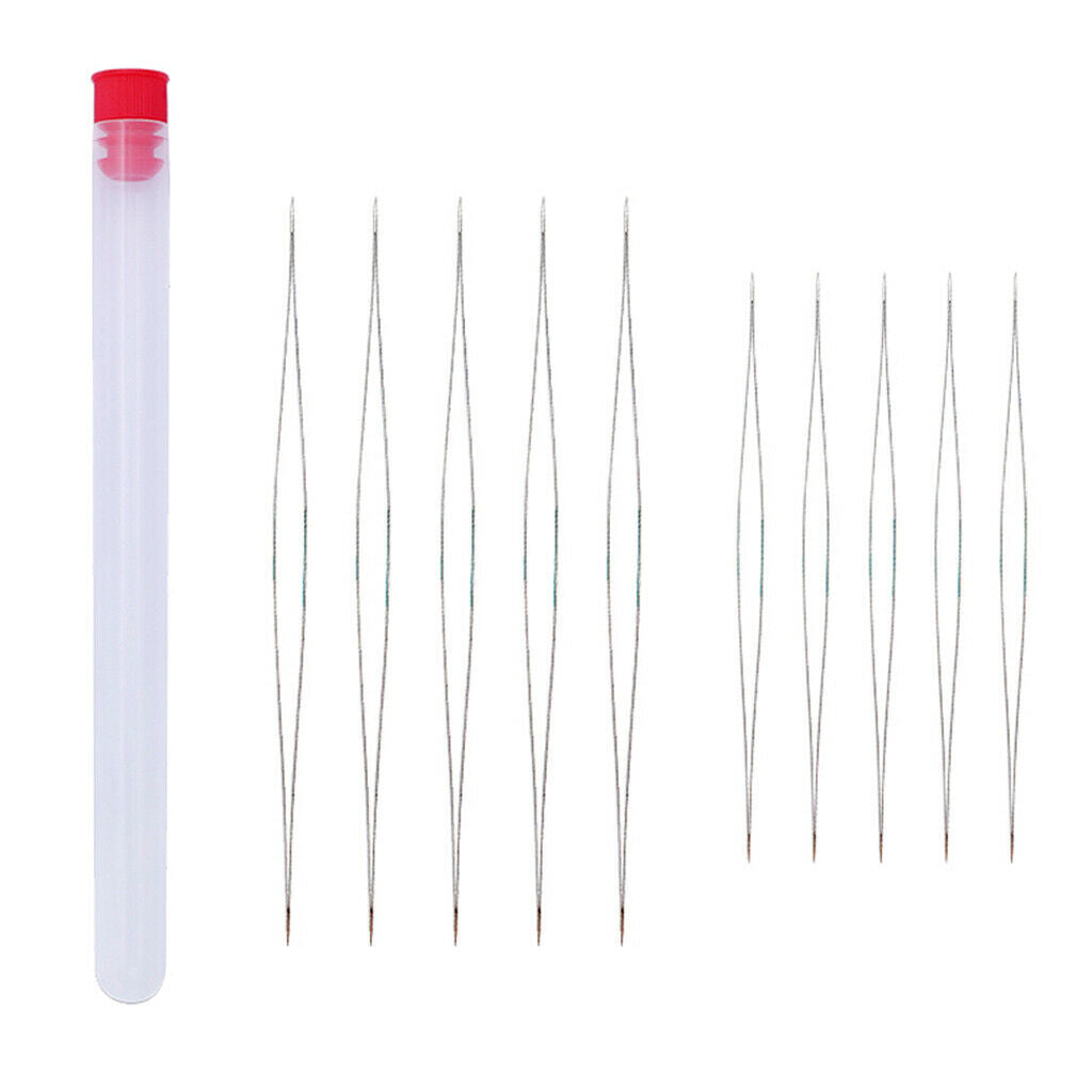 20pcs 2 Sizes Steel Beading Needles Collapsible Embroidery Needle 115mm 76mm