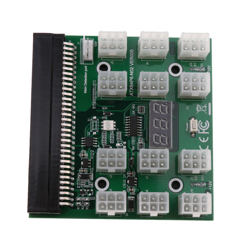 1200w/750w PSU Breakout Board   ZEC Mining GPU 12V W/ Power Button