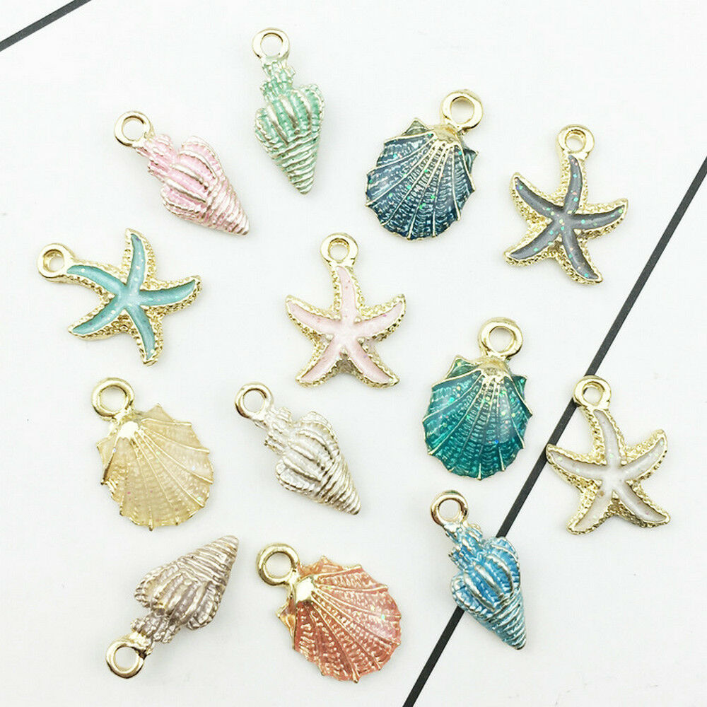 13PCS Conch Sea Shell Pendant DIY Charms Jewelry Making Handmade Accessory ~68