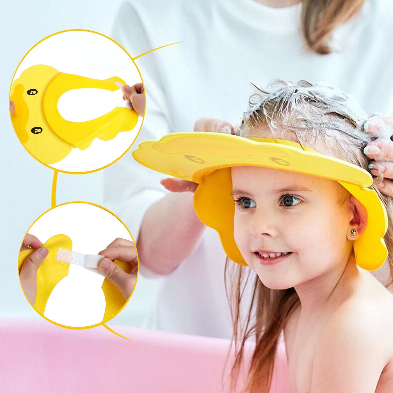Multi-Purpose Bath Visor Hat Baby Shower Cap Hair Wash Shield Protect Eyes Ears