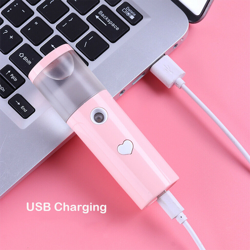 2pcs Mini Nano Facial Steamer Spray Mist Sprayer Handy USB Rechargeable