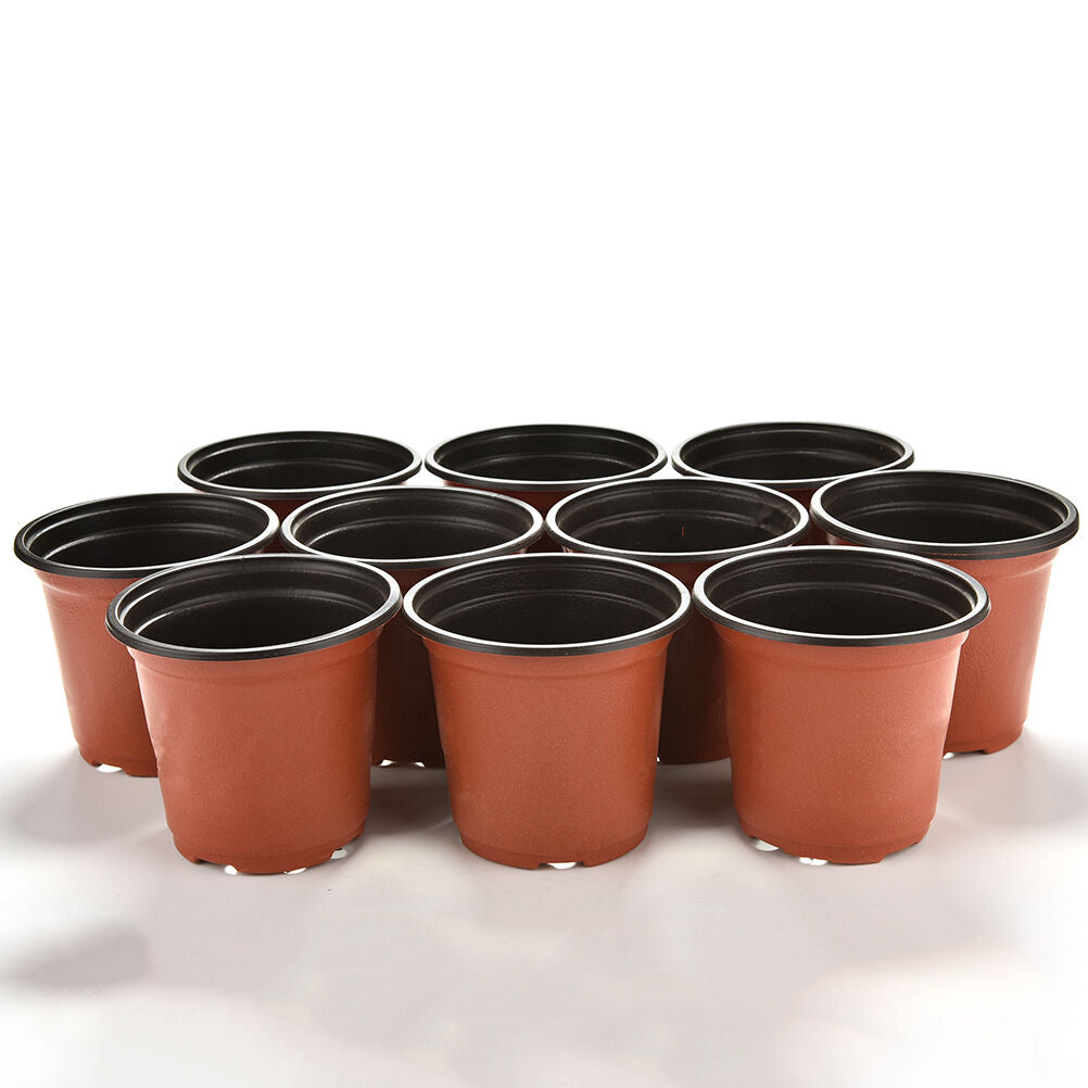 10X Mini Plastic Round Flower Pot Terracotta Nursery Planter Home Garden DecDEAU