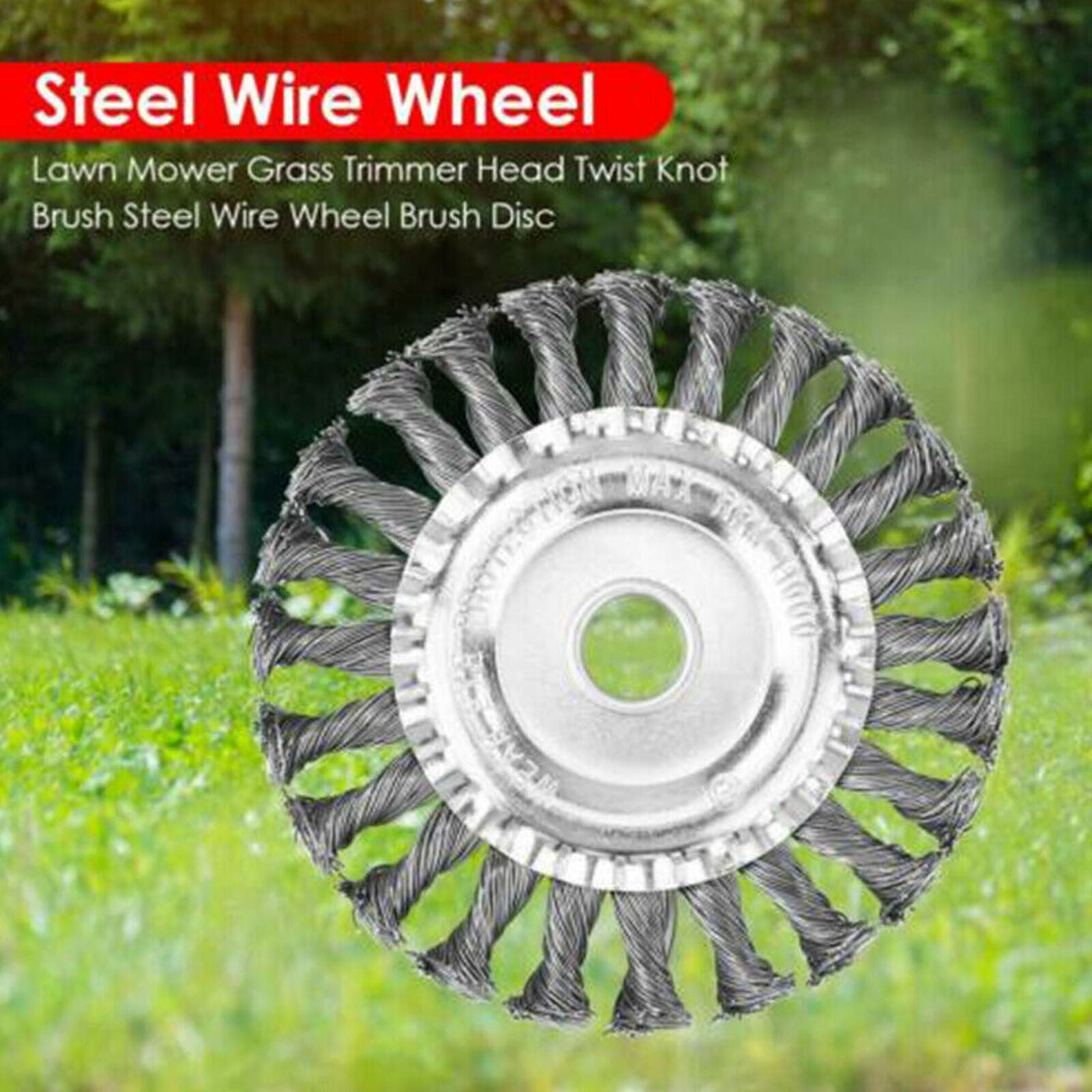 Garden Trimmer Weed Brush Head Rotary Steel Wire Wheel Lawn Mower Head Cutter JJ