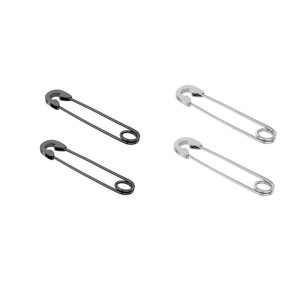 4pcs Fashion Punk Retro Style Safety Pin Earrings Dangle Ear Cuff 37.8mm