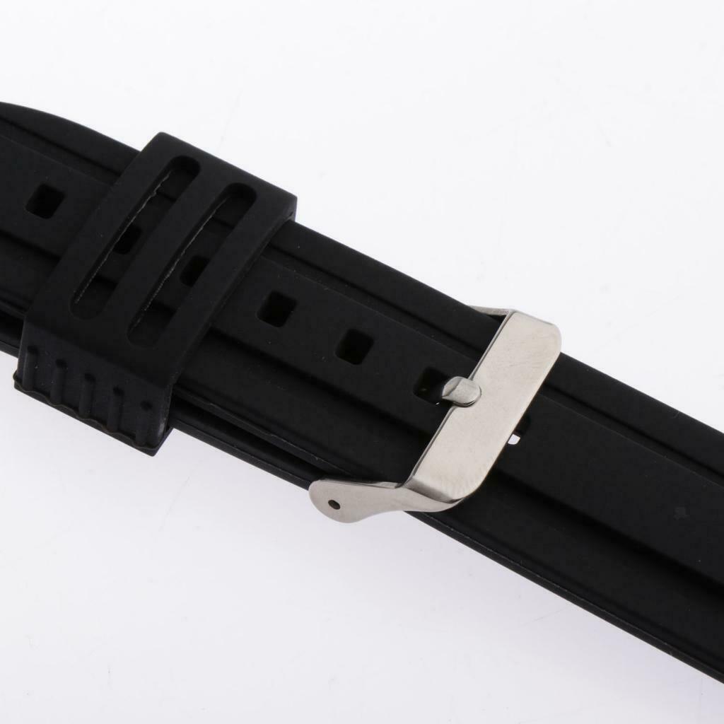 Fashion Durable Soft Silicone Sport Diver Watch Strap Wrist 20/22/24mm Black