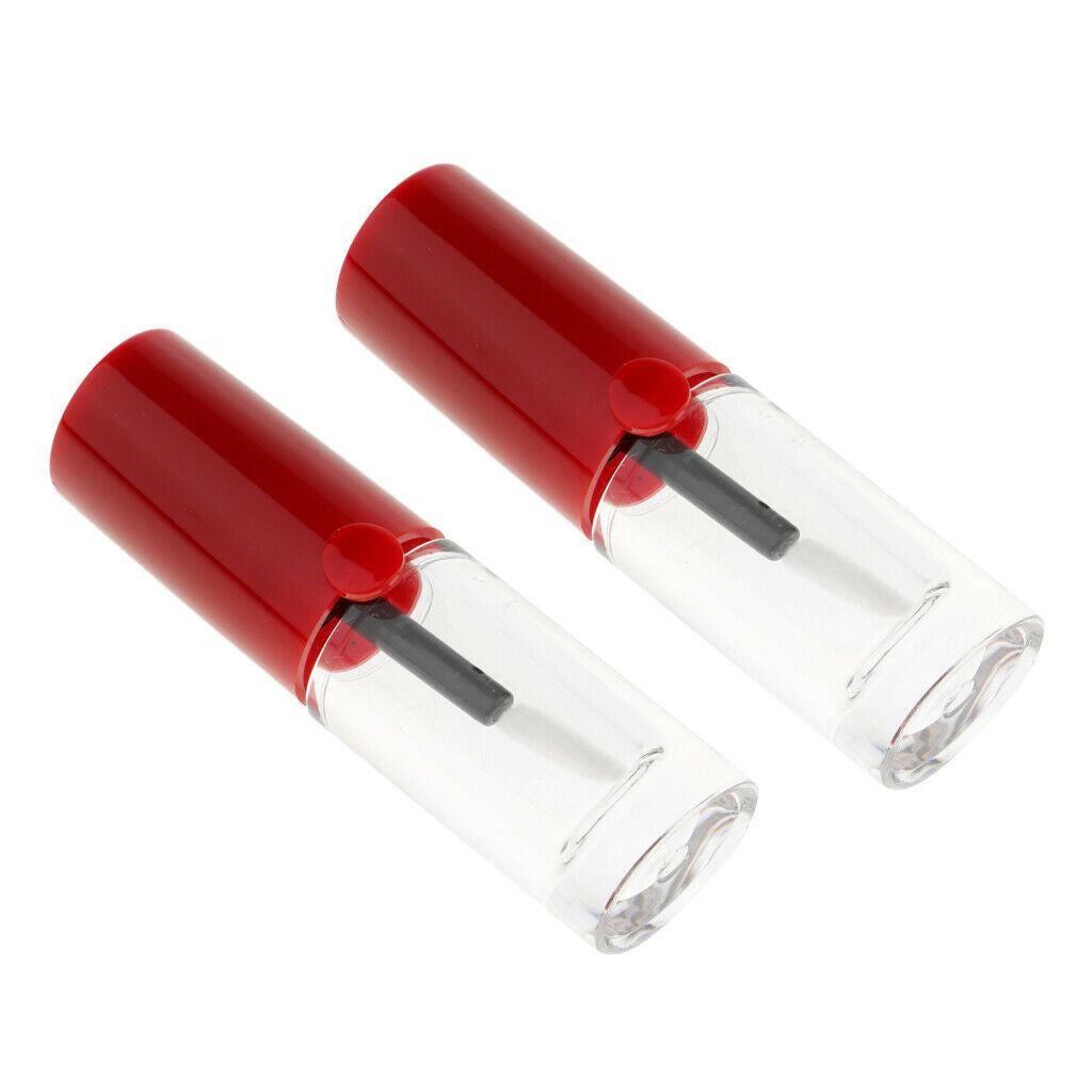 2 Pcs 5ml Clear Empty Lip Gloss Containers, Mini Refillable Travel Lip Gloss Lip
