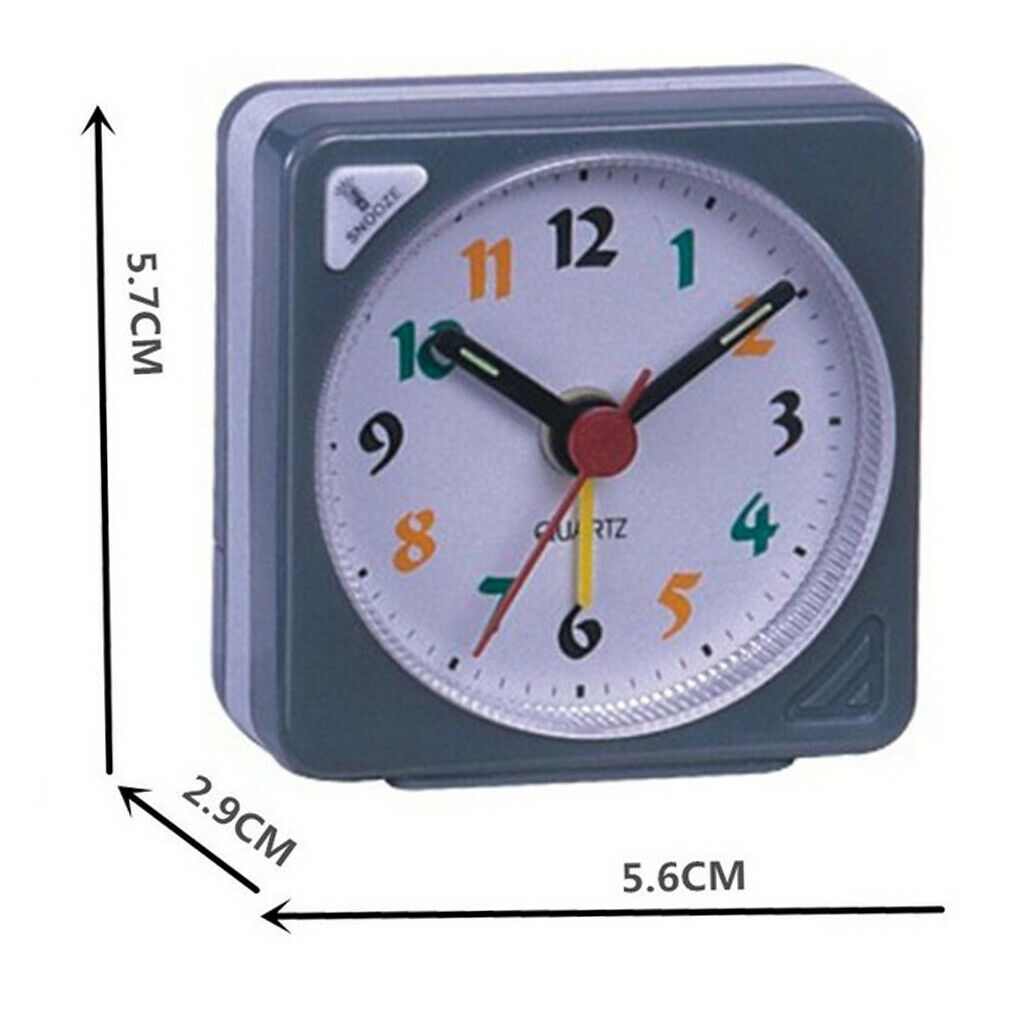 2xMini Travel Clock Gradient Sound Desk Alarm Clock Snooze Nightlight
