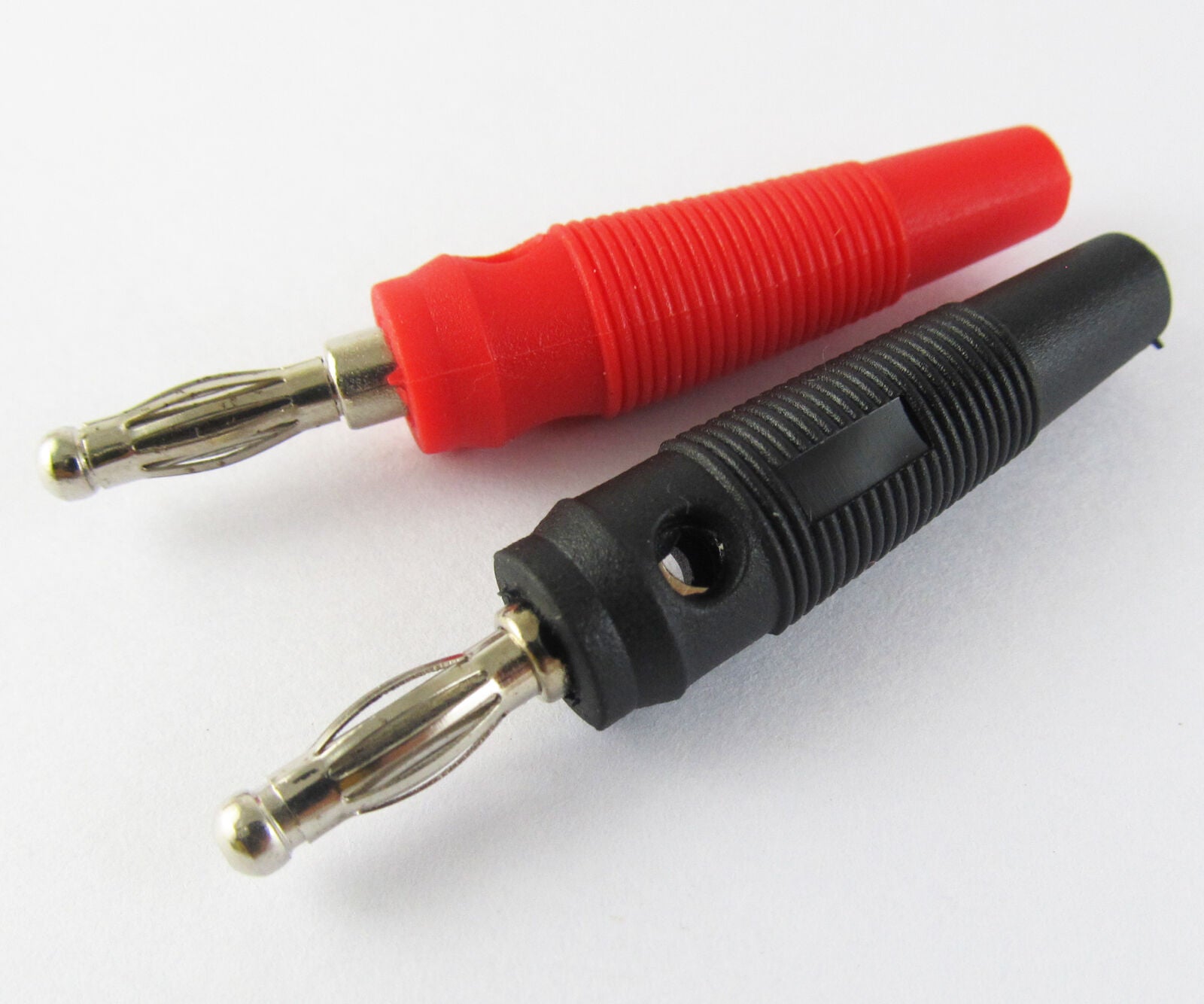 10pcs Nickel Plated Free solder 4mm Banana Plug Red Black 55mm
