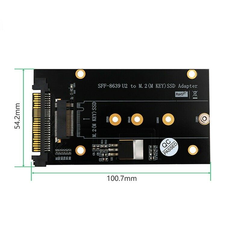 SFF-8639 U.2 to M.2 M Key NVME SSD Adapter for 2230 2242 2260 2280 NVME M.2 SSD