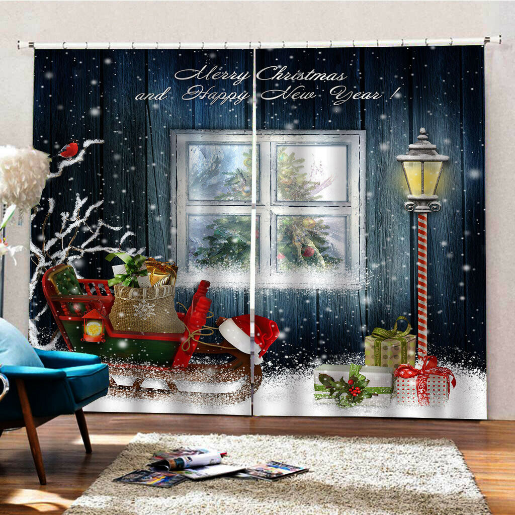 Window Curtains Christmas Curtains Bedroom Decor Ornaments 140x100cm Gifts