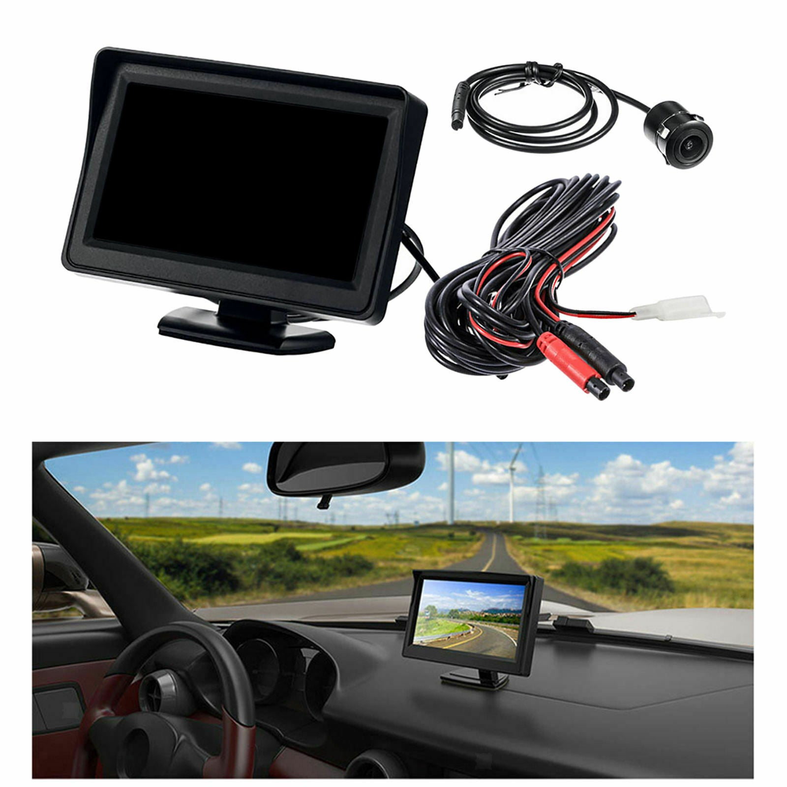 4LED Reverse Camera with LCD 5" Monitor Kit Waterproof Easy Installation