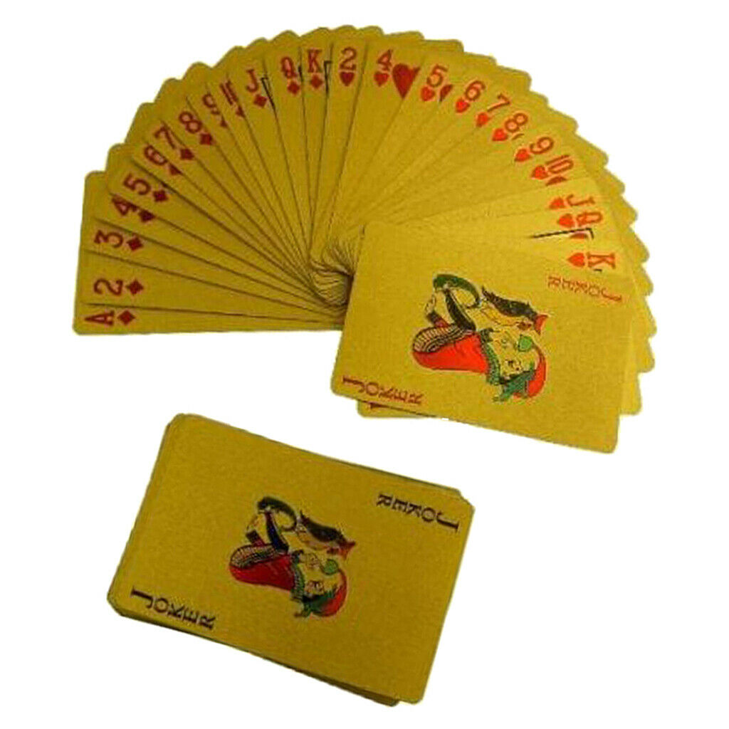 1 Set Goldleaf Plastic Playing Cards Shining Poker Set for Family Games