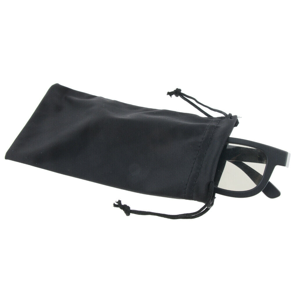 10x Black Microfiber Drawstring Pouch Eyeglasses Cell Phone Storage Bag Case