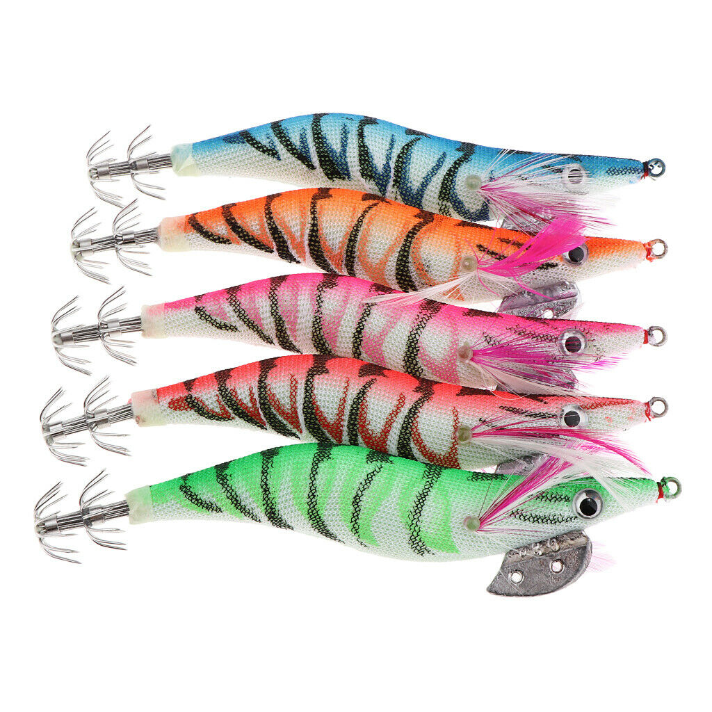 5x Soft Shrimp Fishing Lures Artificial Shrimp Bait 11cm Soft Saltwater Lure