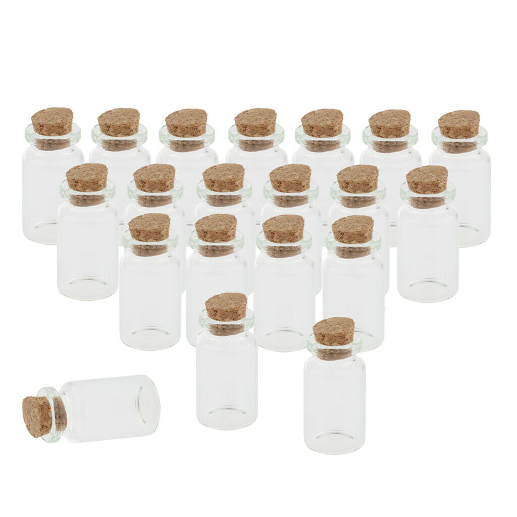Pack of 60 Small Glass Bottles with Cork Stopper, Tiny Clear Vials, Jewelry