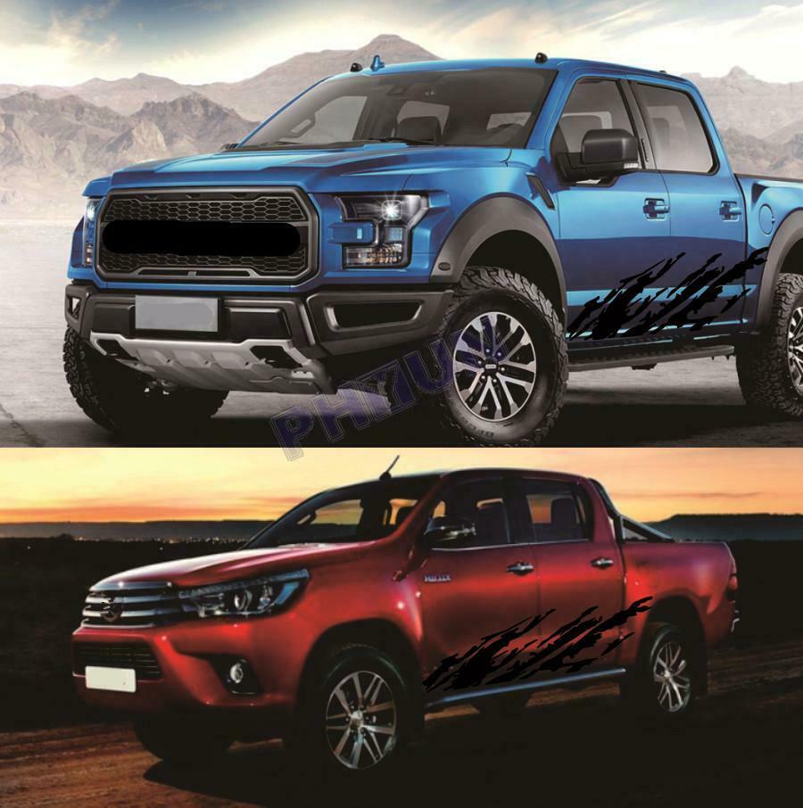 2x Car Body Stickers Graphics Black Mud Splash Style For Truck off-road Pickup