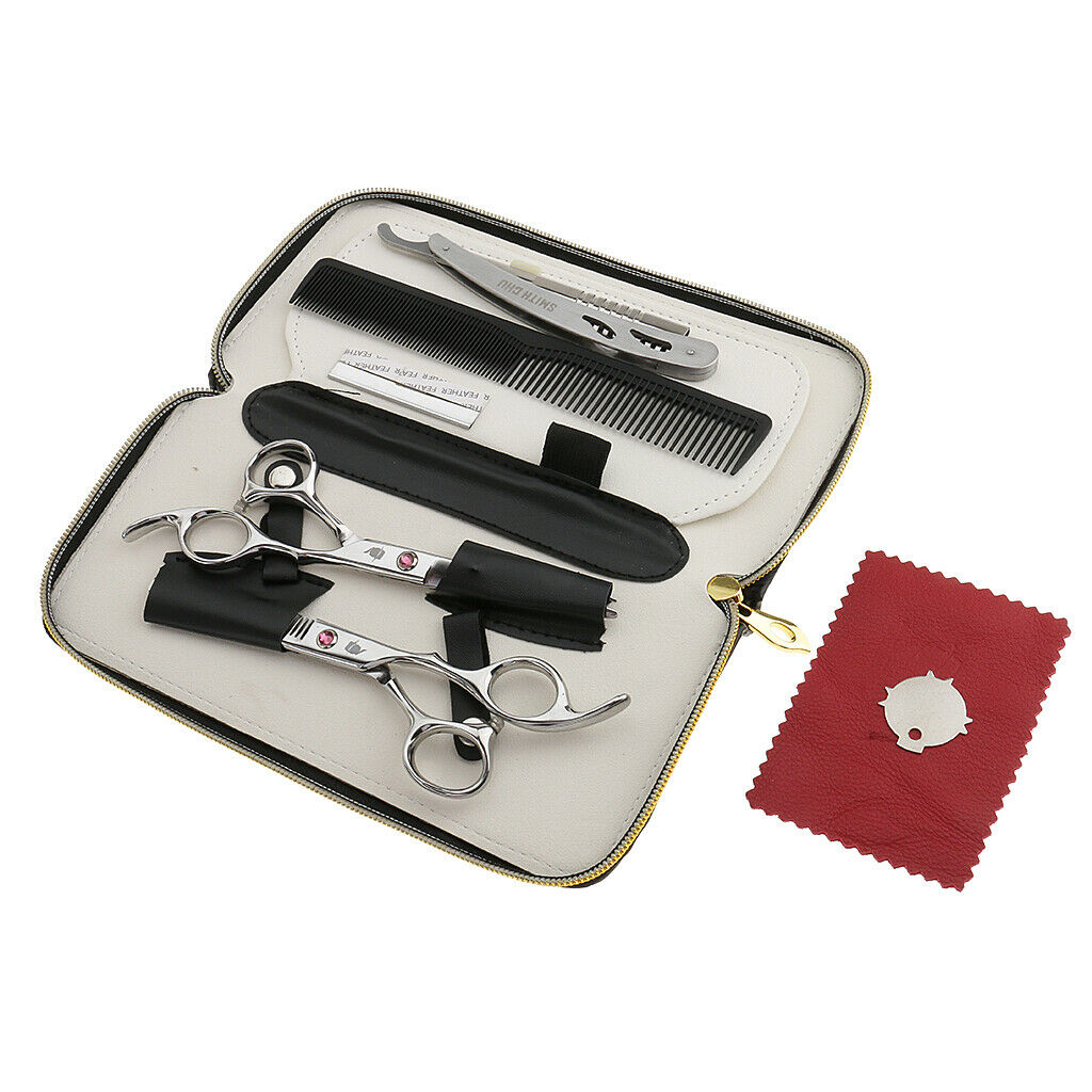 6'' Anti-rust Hair Cutting Thinning Scissors Smooth Sharp Shears Comb Shaver