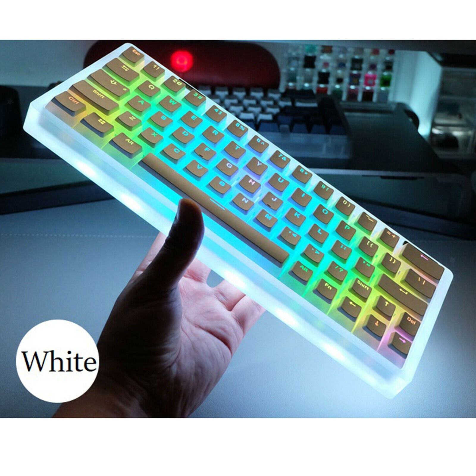 Pudding Keycaps Waterproof PBT Doubleshot 139 Key for CHERRY MX Switch Home