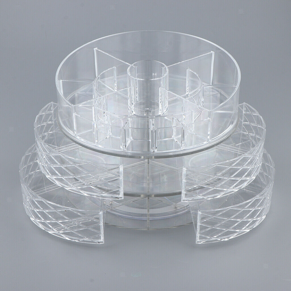 Acrylic Makeup Cosmetic Organizer&Drawer 360 Degree Rotating Fish Scales