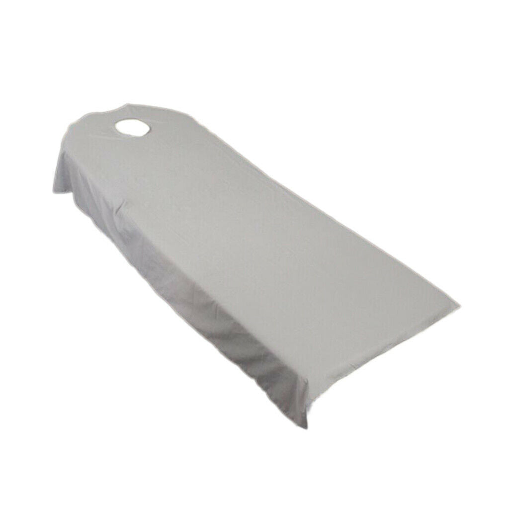 2 Pieces Spa Massage Table Cover Cosmetic Hotel Beauty Bed Sheet Grey/Purple