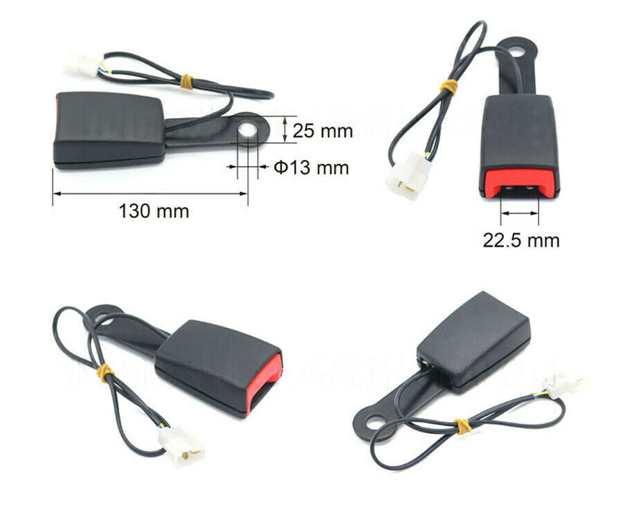 130MM 13mm Camlock Car Front Seat Belt Buckle Padding Socket Plug Connecto+Cable