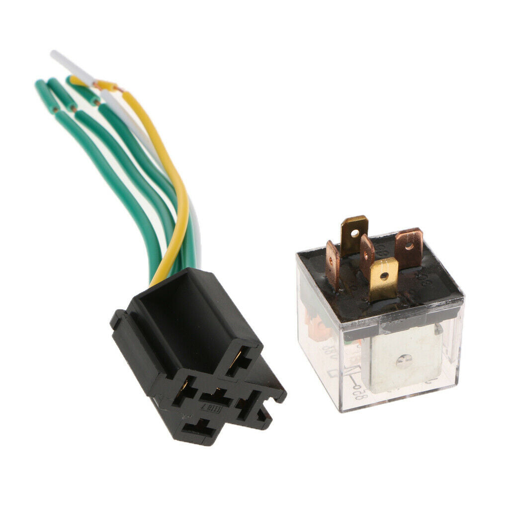 5Pcs Car Relay and Socket Waterproof 80A AMP 5-Pin SPDT 5 Wire 18/16AWG  24V