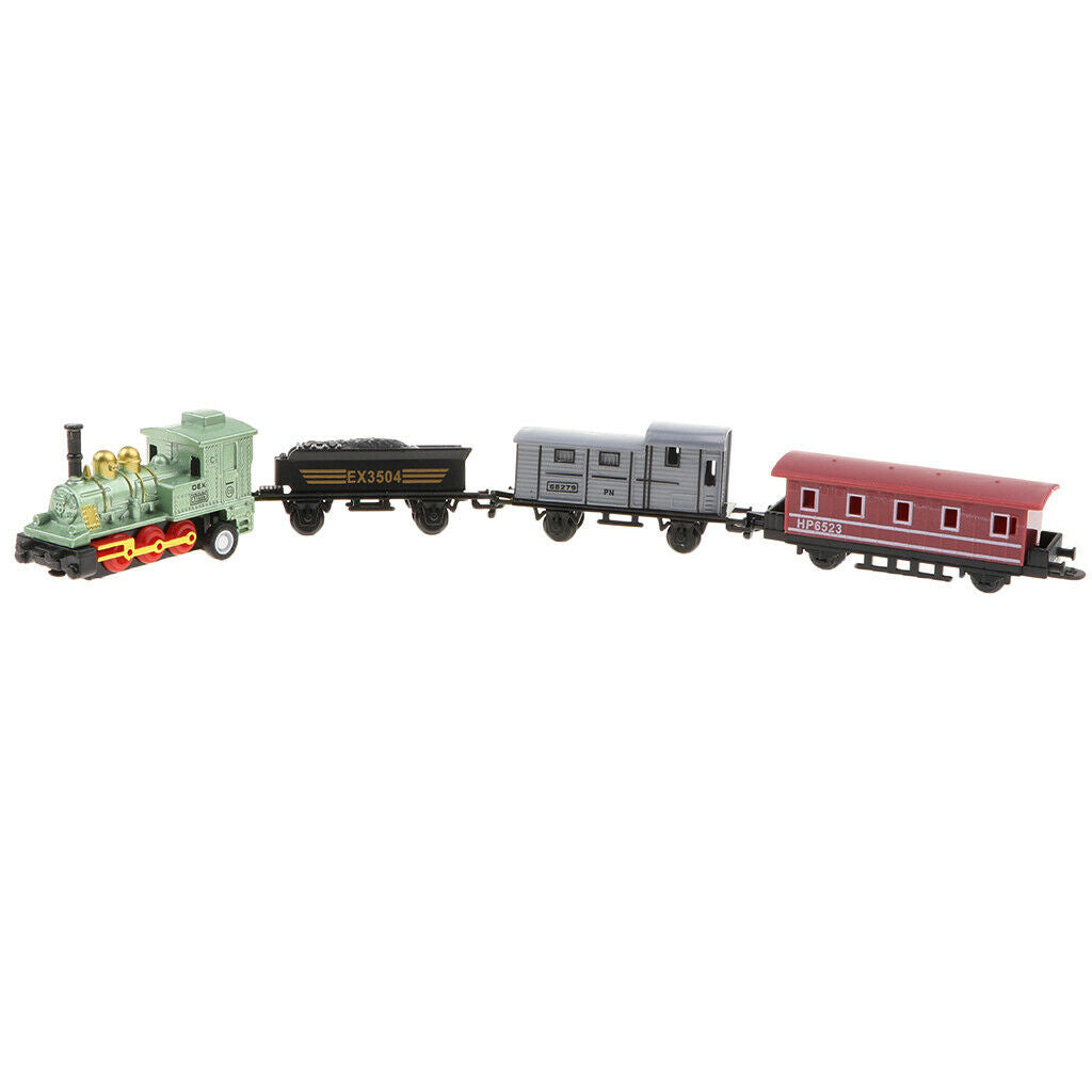3pcs/set Mini Steam Train Set, with Locomotive Engine and Railway Carriages,