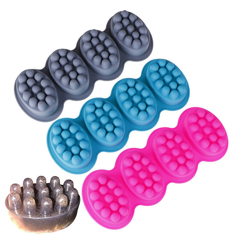 Silicone Massage Soap Mold Therapys Bar Soap Making Tools DIY Homemade Oval BDA