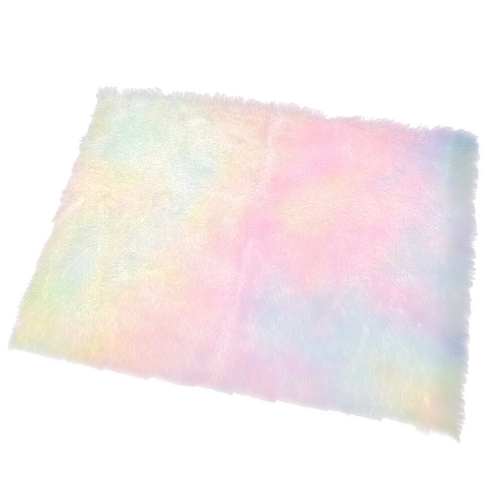 1PC A4 Rainbow Faux Flocking Fur Plush Fabric For Handmade Sewing DIY Bag Crafts