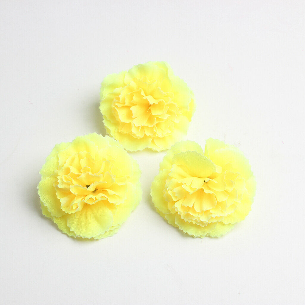 20 Pieces Artificial Silk Azalea Flower Heads Buds yellow