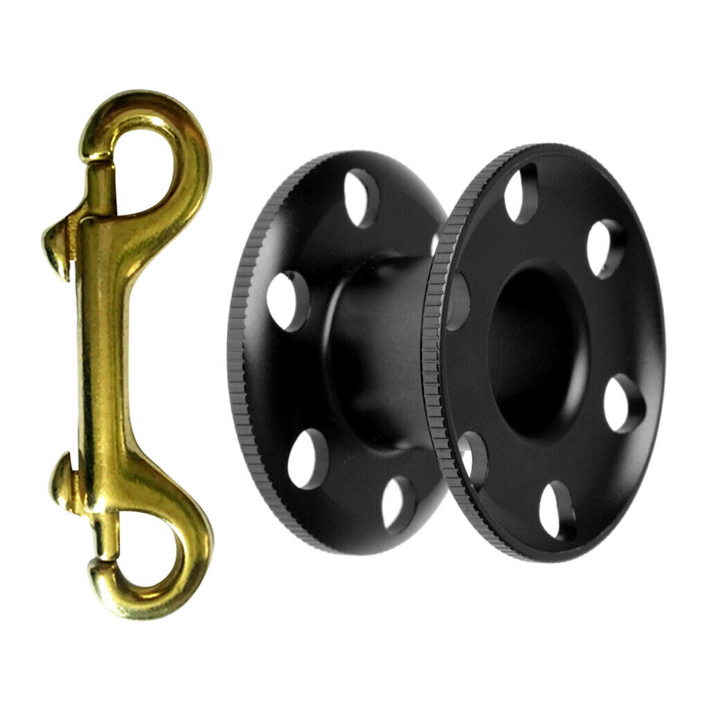 Aluminum Black Scuba Diving Finger Spool Reel Dive Guide Line Spool with Double