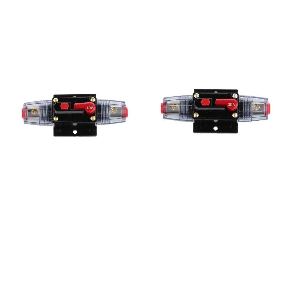 Manual Reset Circuit Breaker 12v/24v Car Auto Boat Audio Fuse Holder 30A+40A