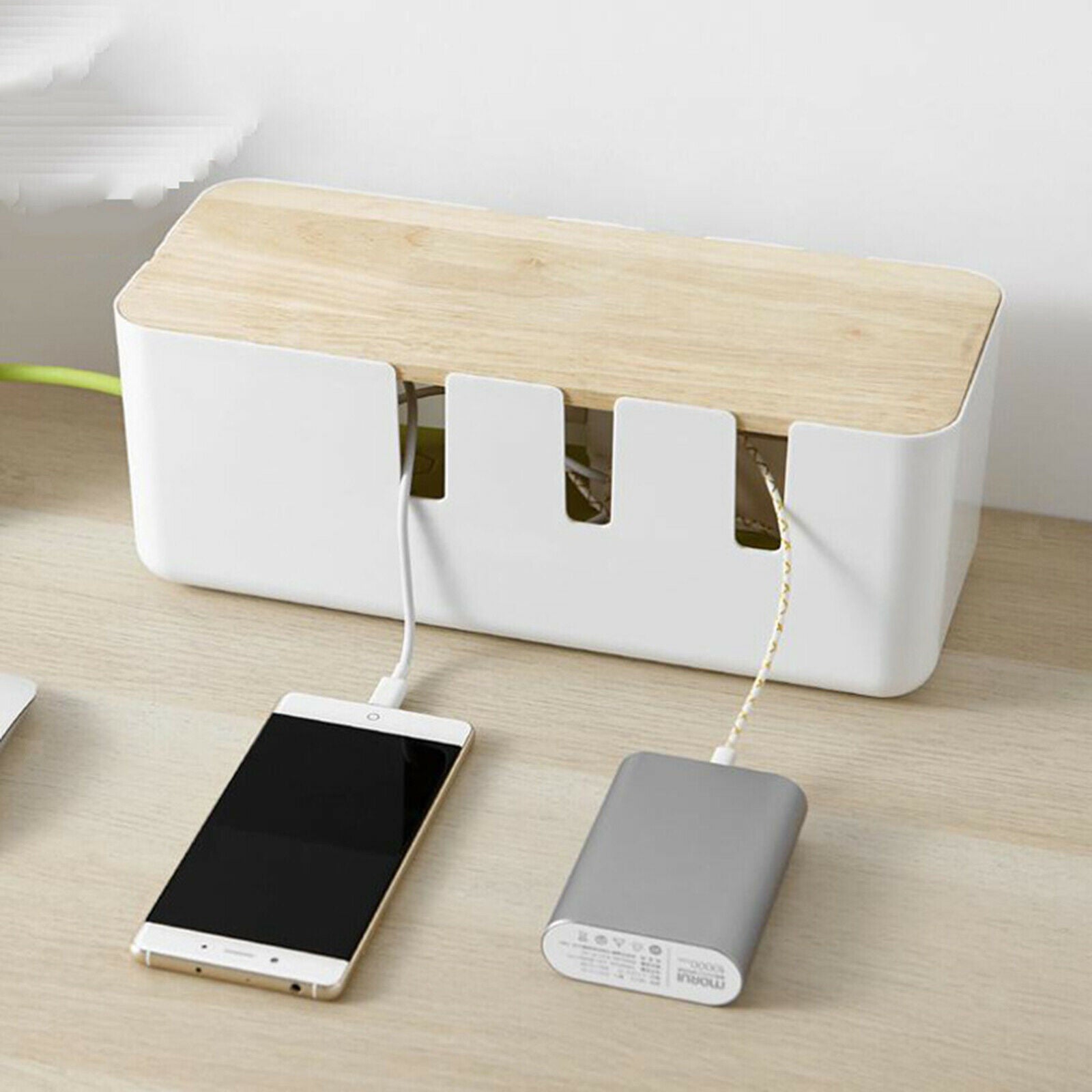 Cable management box made of wood Cable organizer Cable box organizer 12x5x4.6