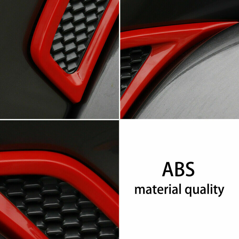 2pcs Car Leaf Plate Air Inlet Vent Trim Cover Red For Jeep Wrangler JL 2018-20