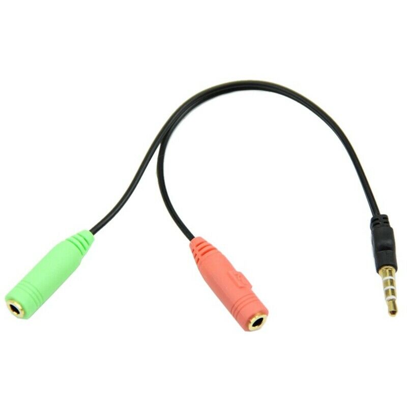 PC Headset To Smartphone Adapter Dual 3.5mm Male to Female Splitter Cable H6G5G5