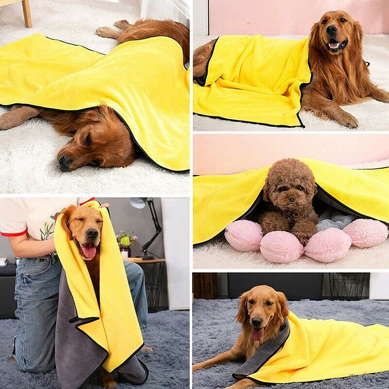 Dog Bath Towel - Super Absorbent Microfiber Dog Towel for Small Medium LargeV2M4
