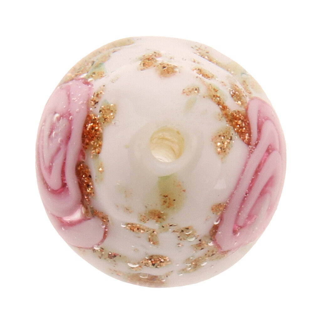 5pcs Lampwork Glass Round Beads for Jewelry Bracelet Making Craft DIY