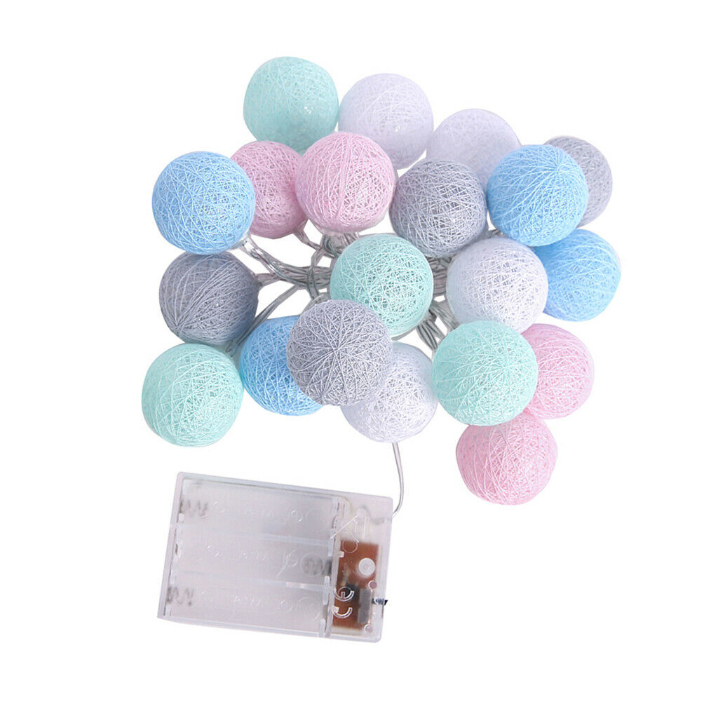Christmas 20 LED String Light Cotton Ball Fairy Light Party Home Decor