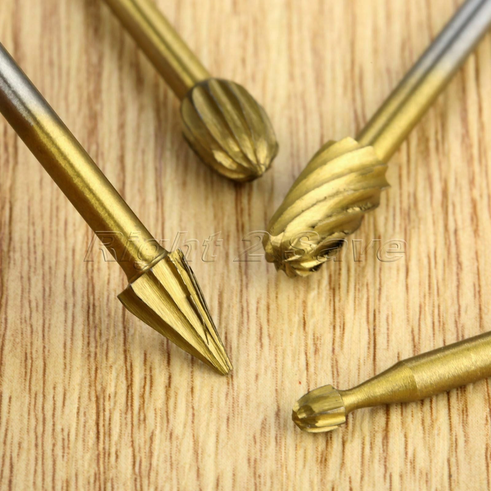 10pcs Woodworking Rotary Burr Router Bits Files Wood Cutter Milling Carving Tool